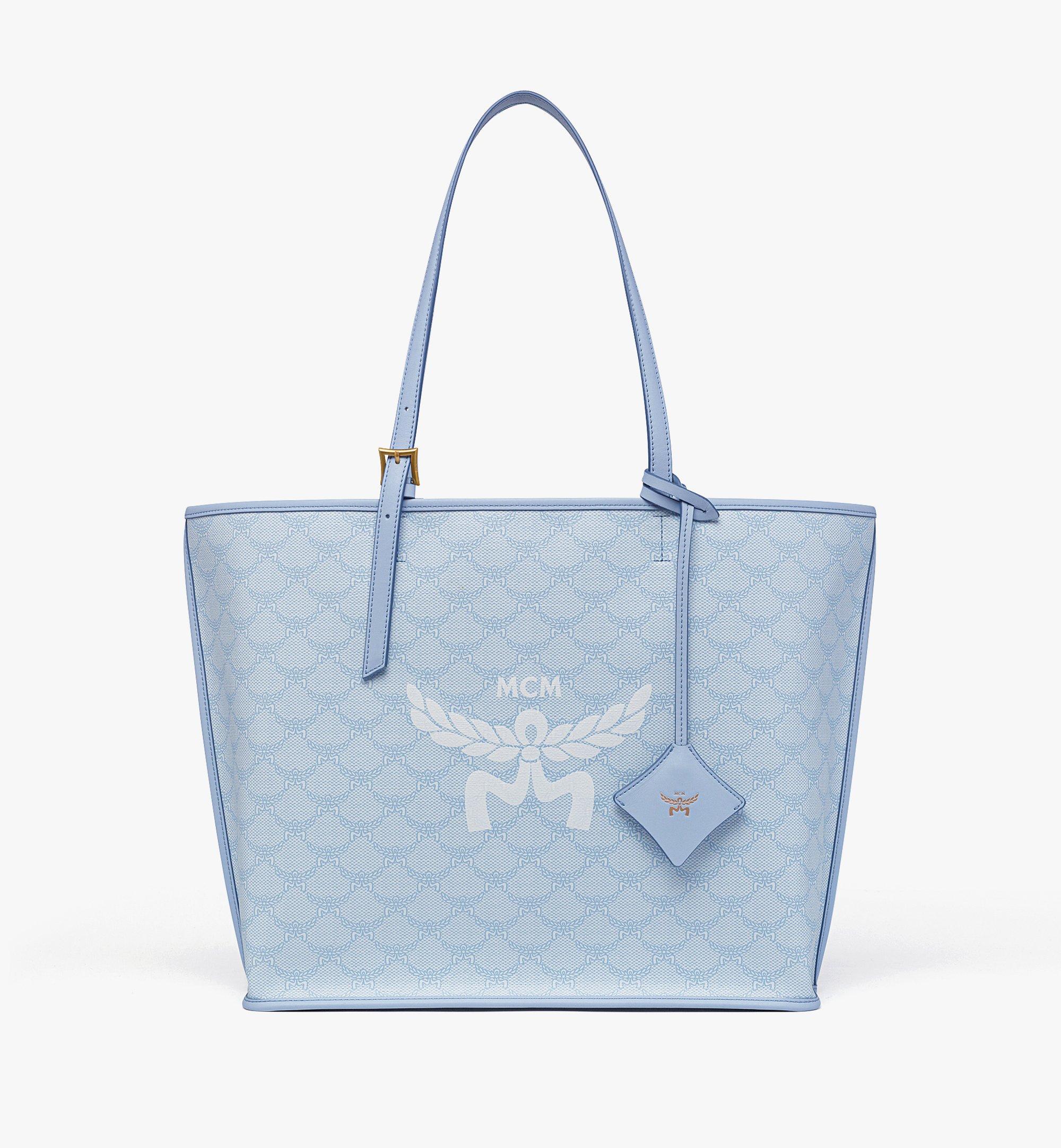 Grey store blue bag